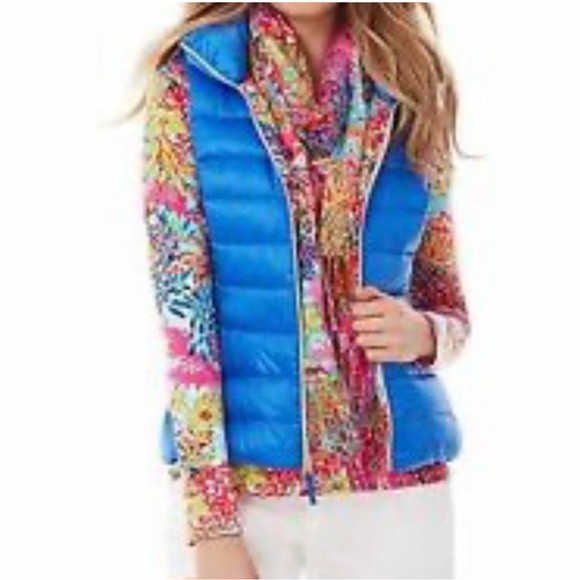 Lilly Pulitzer Jackets & Blazers - Lilly Pulitzer Allie packable down puffer vest in Brewster blue small